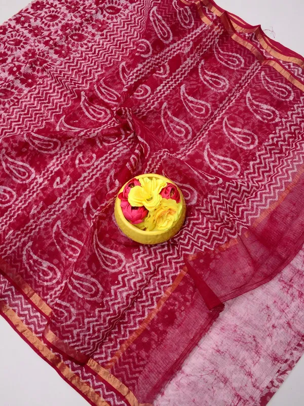 Varnika_Kota_Doria_Block_Print_Saree_Red