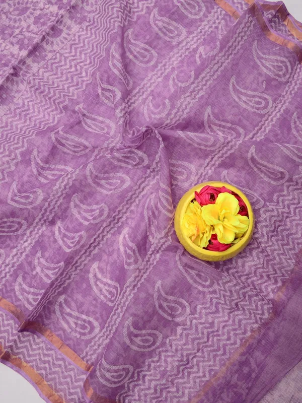 Varnika_Kota_Doria_Block_Print_Saree_Lavendar