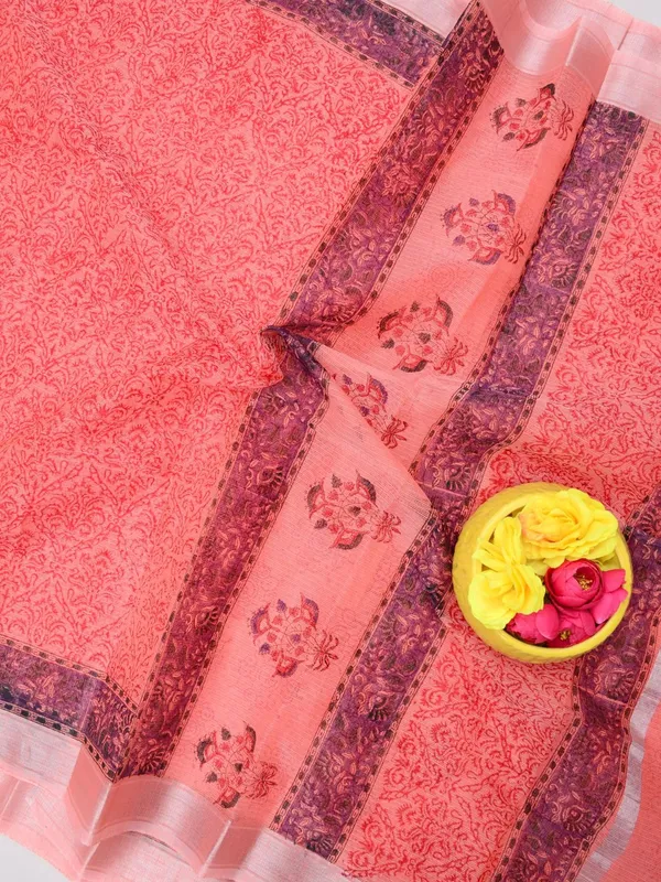 Varnika_Orange_Block_Print_Kota_Doria_Saree
