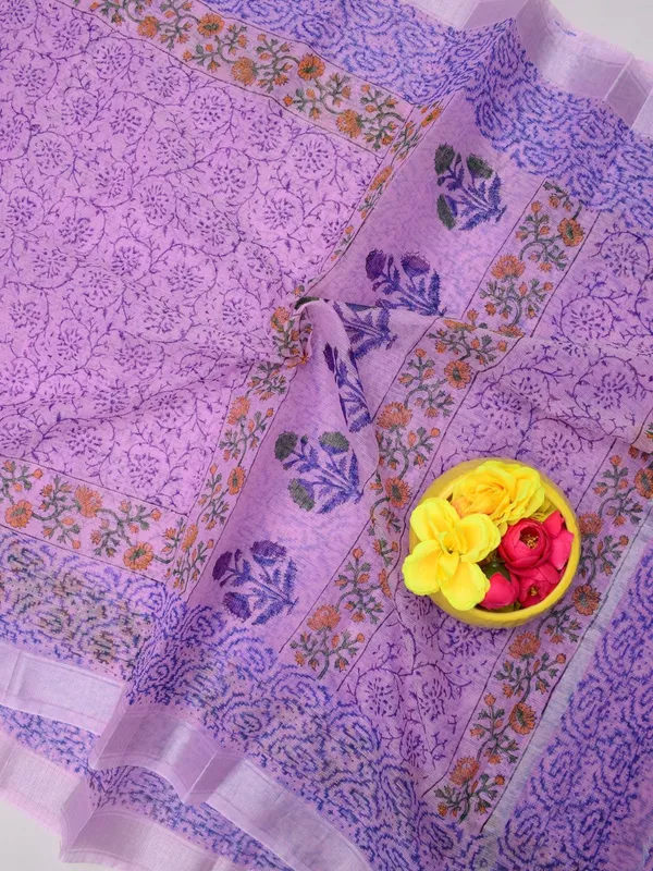 Varnika_Lavendar_Kota_Doria_Block_Print_Saree