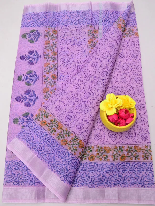 Varnika_Lavendar_Kota_Doria_Block_Print_Saree