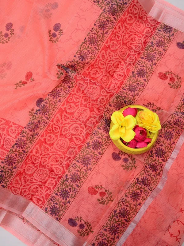 Varnika_Kota_Doria_Blockprint_Dark_Peach_Saree
