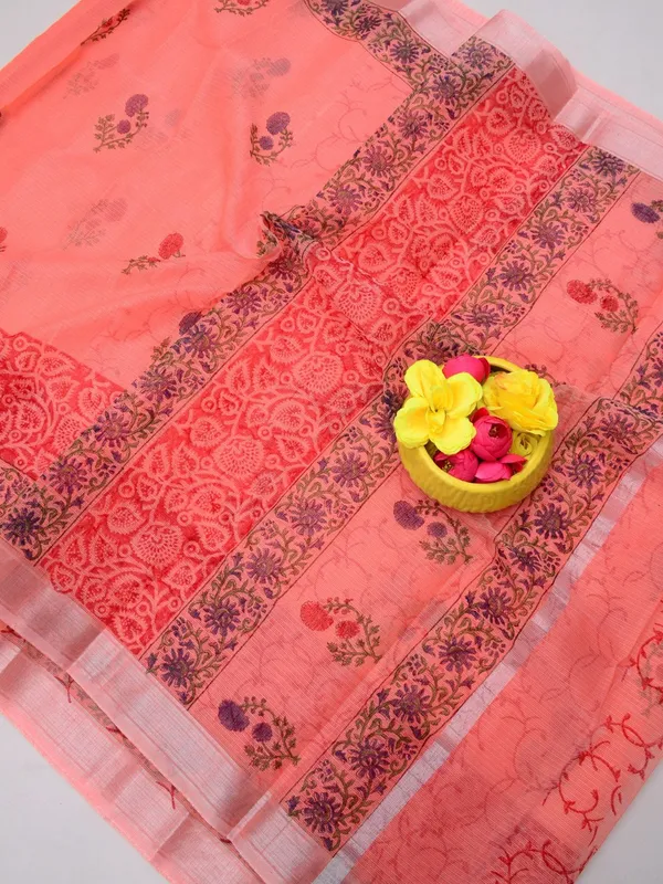 Varnika_Kota_Doria_Blockprint_Dark_Peach_Saree