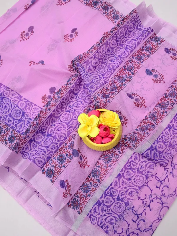 Varnika_Kota_Doria_Blockprint_Lavendar_Saree