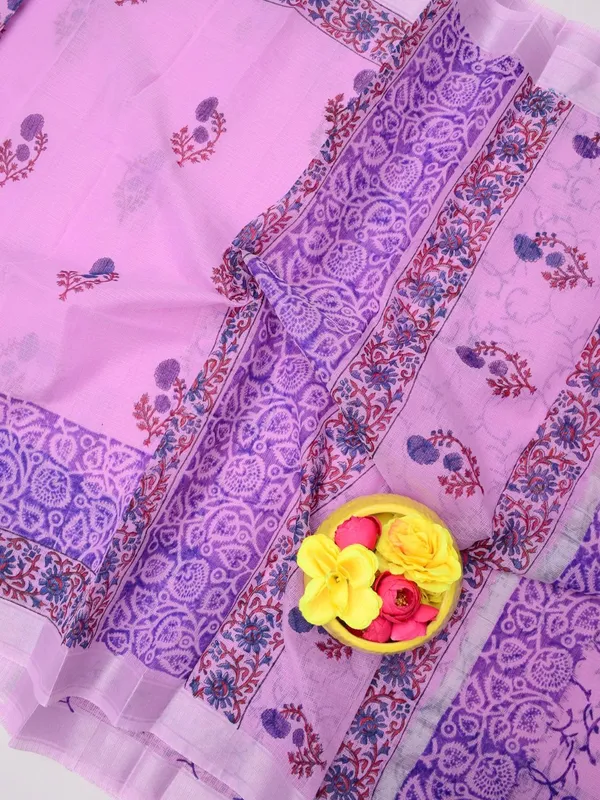 Varnika_Kota_Doria_Blockprint_Lavendar_Saree