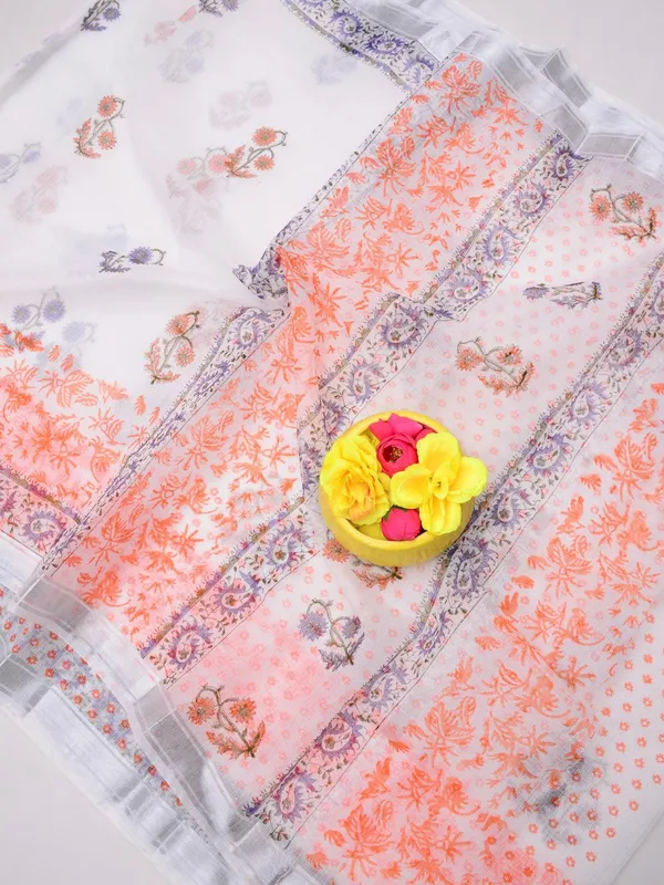 Varnika_Blockprint_Kota_Doria_White_Saree