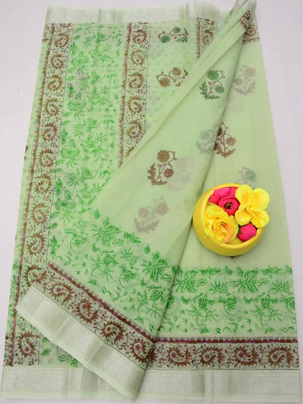 Varnika_Blockprint_Kota_Doria_Green_Saree