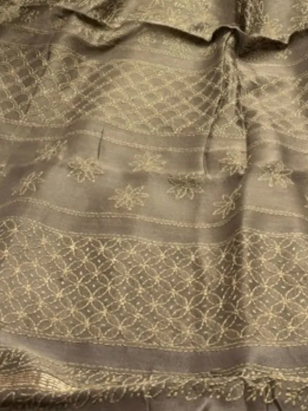 Novara_Chikankari_Pure_Chanderi_Silk_Saree_Brown