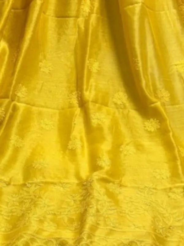 Novara_Chikankari_Pure_Chanderi_Silk_Saree_Yellow