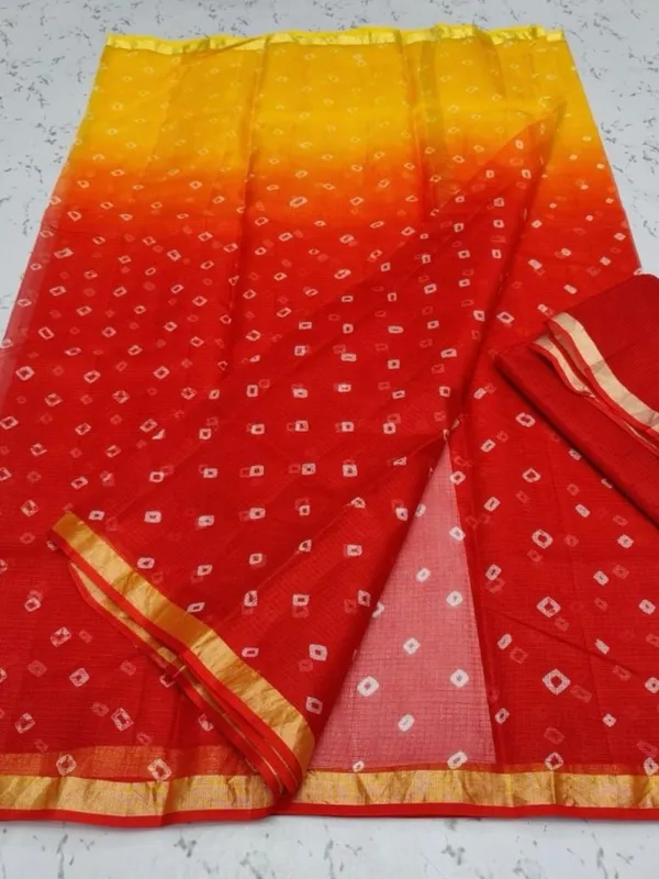 Noor_Bandhej_Pure_Kota_Silk_Saree_Red_Orange
