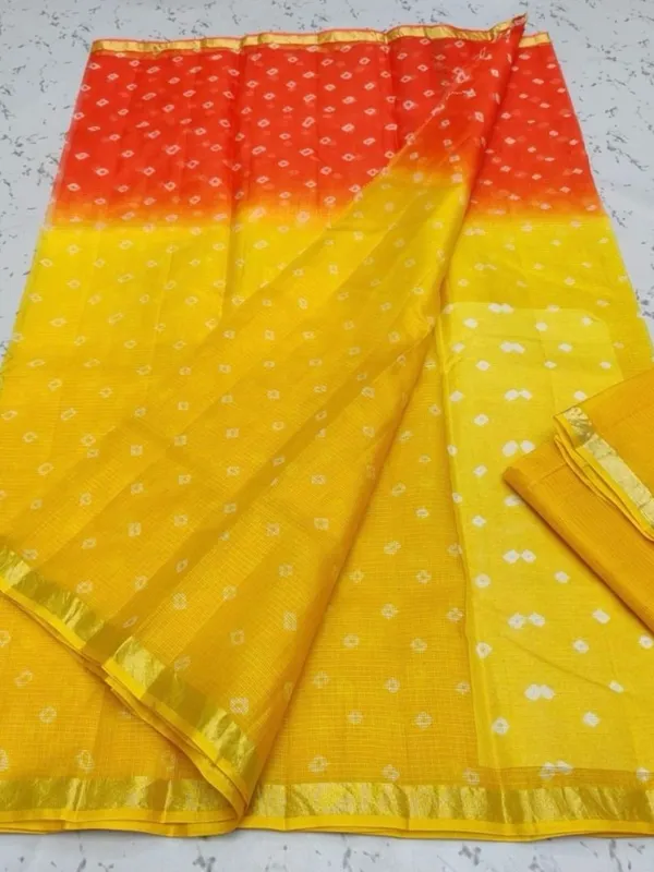 Noor_Bandhej_Pure_Kota_Silk_Saree_Yellow_Orange