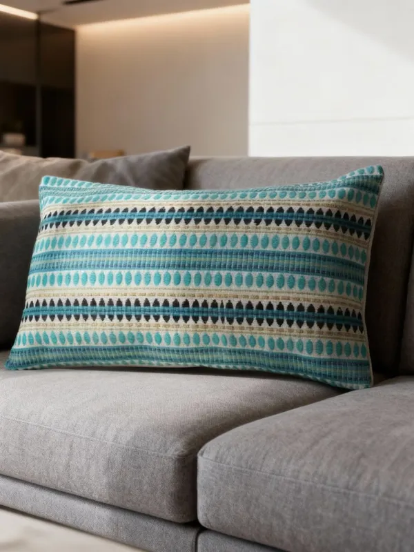 Khamma_Ghani_Jaquard_Turquoise_Blue_Pillow_Cover_(Set_of_2)