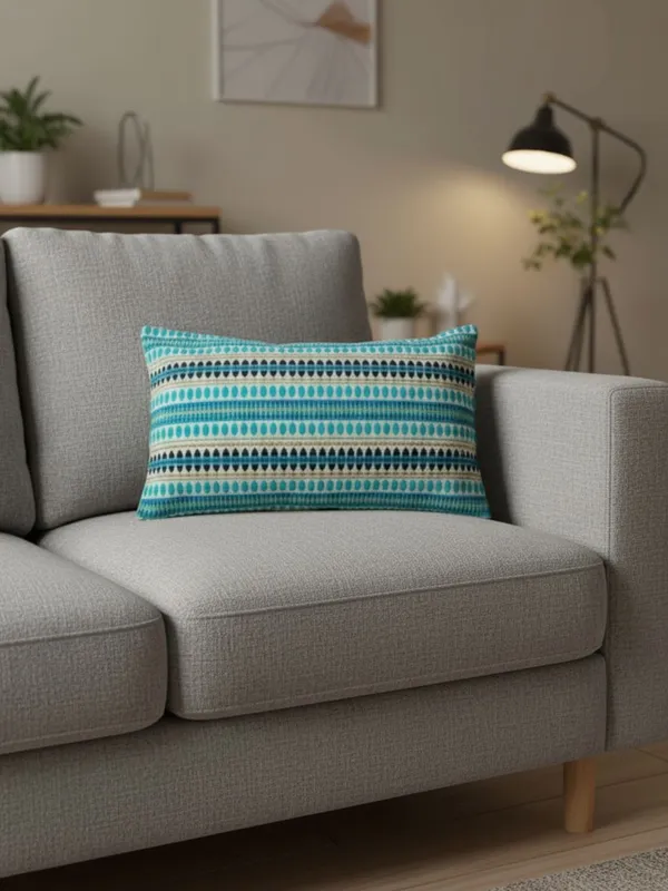 Khamma_Ghani_Jaquard_Turquoise_Blue_Pillow_Cover_(Set_of_2)