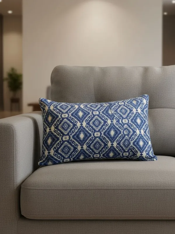 Khamma_Ghani_Jaquard_Blue_Pillow_Cover_(Set_of_2)