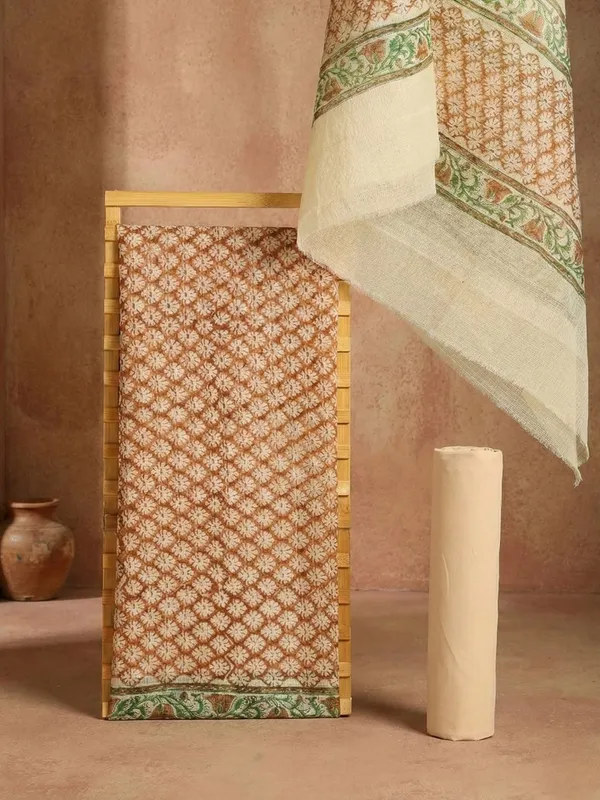 Avi_Roop_Blockprint_Pure_Kota_Doria_Suit_Light_Brown