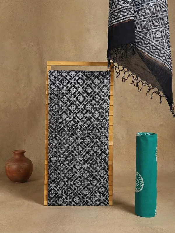 Rooh_Rang_Kota_Doria_Wax_Batik_Suit_Sleek_Black