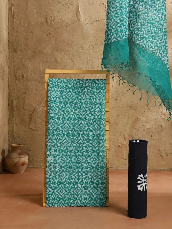 Rooh_Rang_Kota_Doria_Wax_Batik_Suit_Green