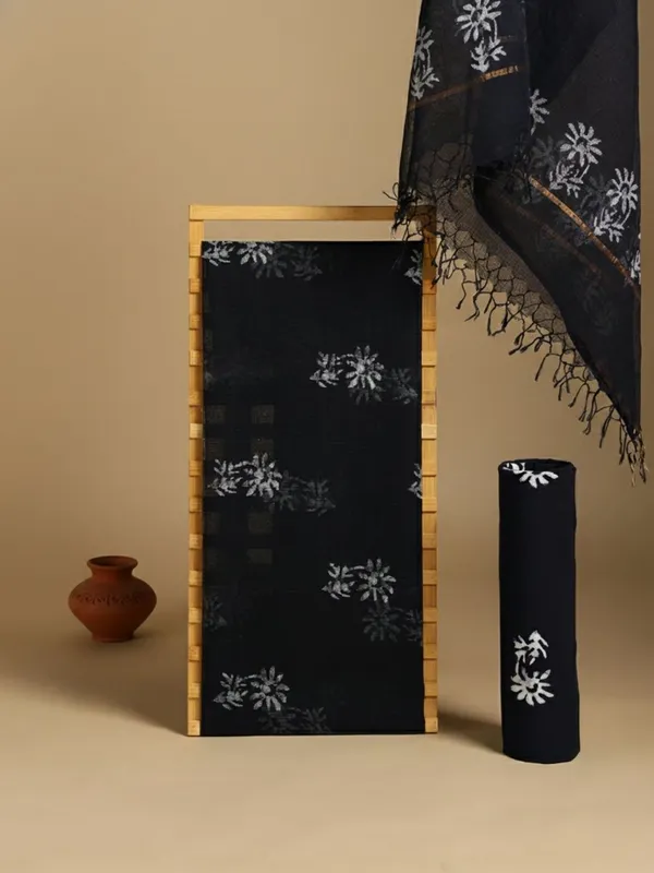 Rooh_Rang_Kota_Doria_Wax_Batik_Suit_Night_Black