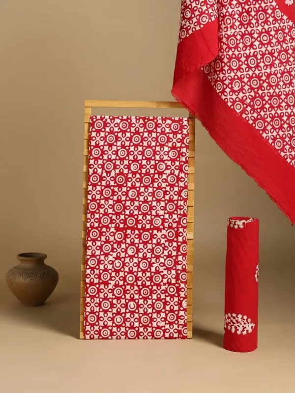 Aavya_Pure_Mul_Cotton_Wax_Batik_Suit_Bold_Red