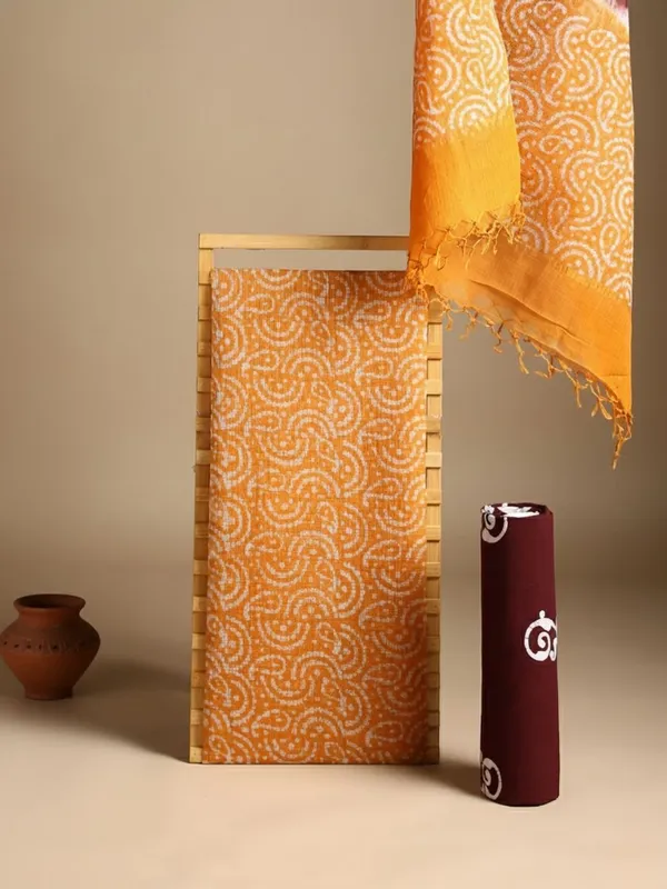 Rooh_Rang_Kota_Doria_Wax_Batik_Suit_Mustard