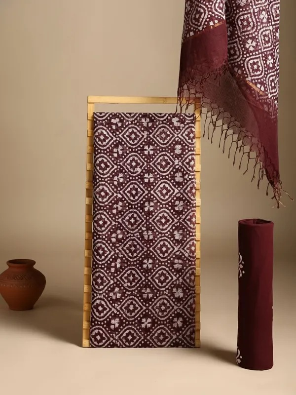 Rooh_Rang_Kota_Doria_Wax_Batik_Suit_Cocoa_Brown