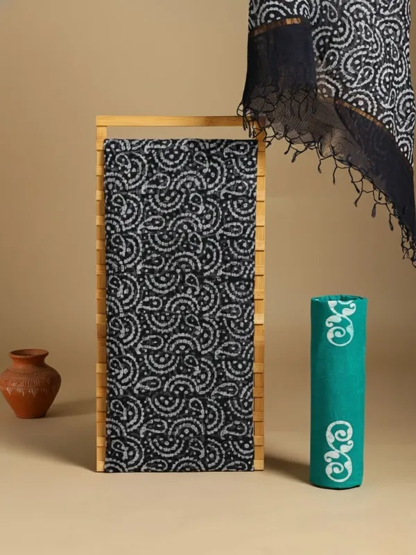 Rooh_Rang_Kota_Doria_Wax_Batik_Suit_Cool_Black