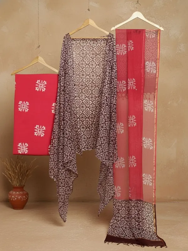 Rooh_Rang_Kota_Doria_Wax_Batik_Suit_Rose_Pink