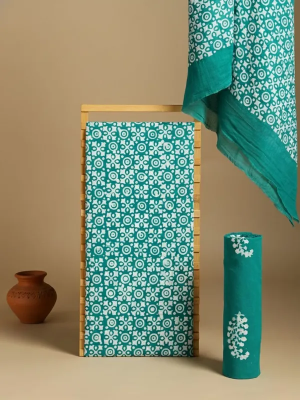 Aavya_Pure_Mul_Cotton_Wax_Batik_Suit_Teal_Blue