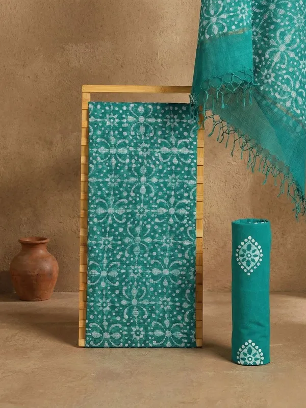 Rooh_Rang_Kota_Doria_Sea_Green_Wax_Batik_Suit