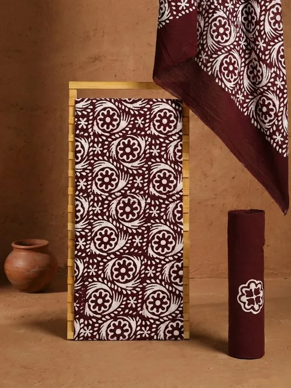 Aavya_Pure_Mul_Cotton_Wax_Batik_Suit_Mud_Brown