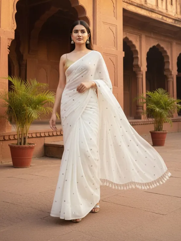 Gini_Baani_Pure_Mul_Cotton_Sequin_White_Saree