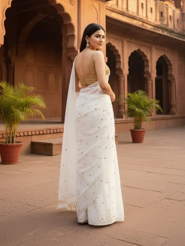 Gini_Baani_Pure_Mul_Cotton_Sequin_White_Saree