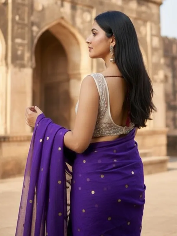 Gini_Baani_Pure_Mul_Cotton_Sequin_Indigo_Saree