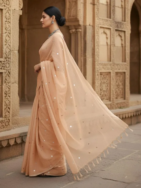 Gini_Baani_Pure_Mul_Cotton_Sequin_Cream_Saree