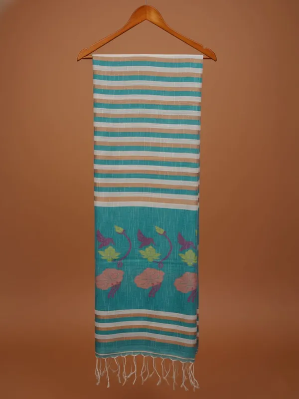Neerja_Pure_Linen_Hand_Weaving_Saree_Blue