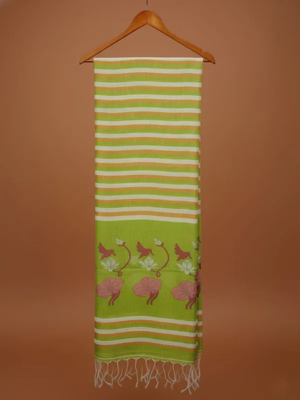 Neerja_Pure_Linen_Hand_Weaving_Saree_Green