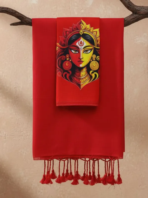 Chitrika_Pure_Khadi_Cotton_Handloom_Saree_Bold_Red
