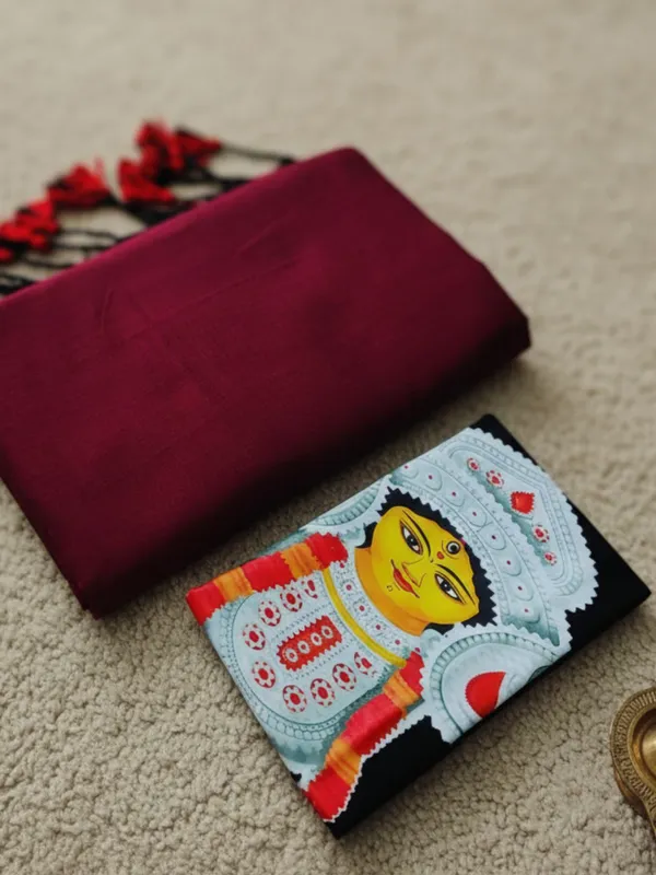 Chitrika_Pure_Khadi_Cotton_Handloom_Saree_Maroon