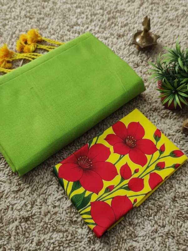 Chitrika_Pure_Khadi_Cotton_Handloom_Saree_Leafy_Green