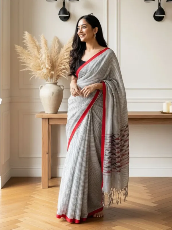 Nirmal_Anchal_Pure_Khadi_Cotton_Saree_Gray