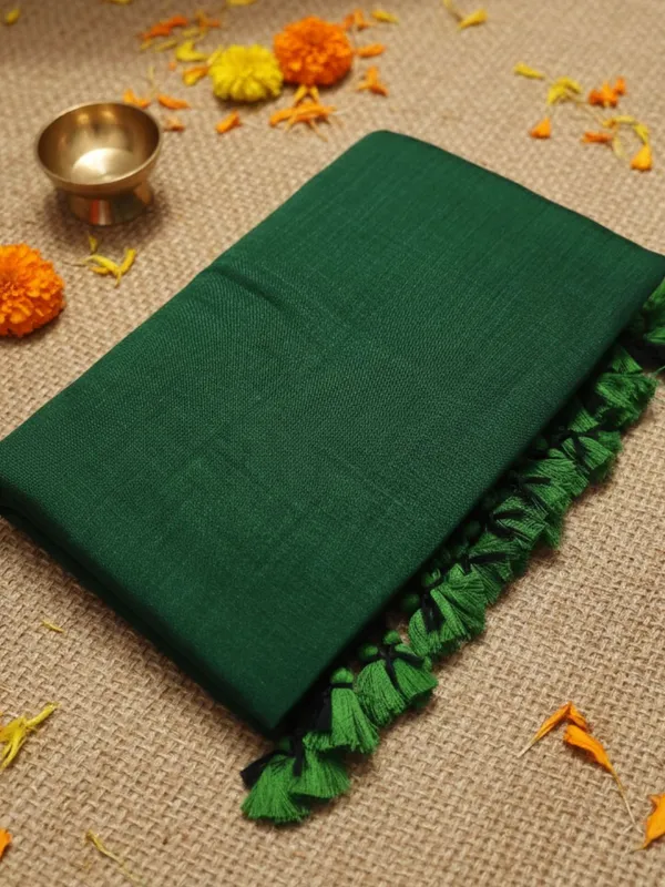 Nirmal_Rang_Pure_Cotton_Handloom_Saree_Dark_Green