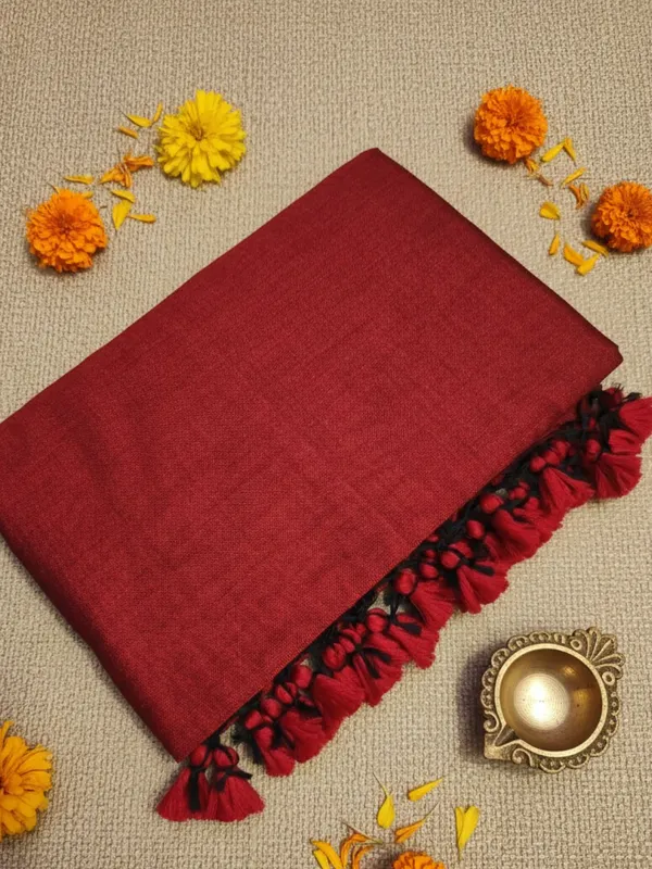 Nirmal_Rang_Pure_Cotton_Handloom_Saree_Maroon