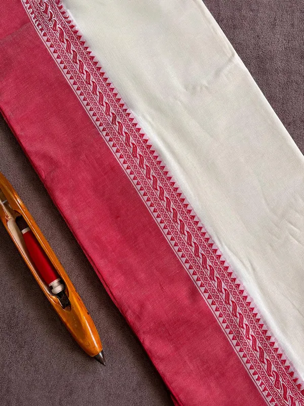 Kinara_Pure_Handloom_Cotton_Saree_Red_&_White