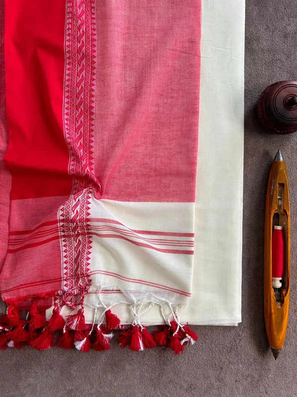 Kinara_Pure_Handloom_Cotton_Saree_Red_&_White