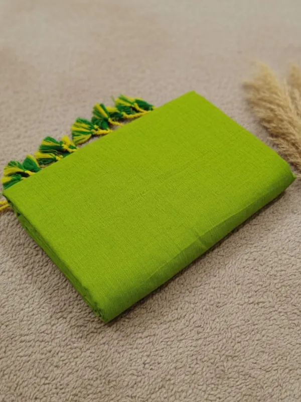 Nirmal_Pure_Khadi_Cotton_Handloom_Saree_Parrot_Green