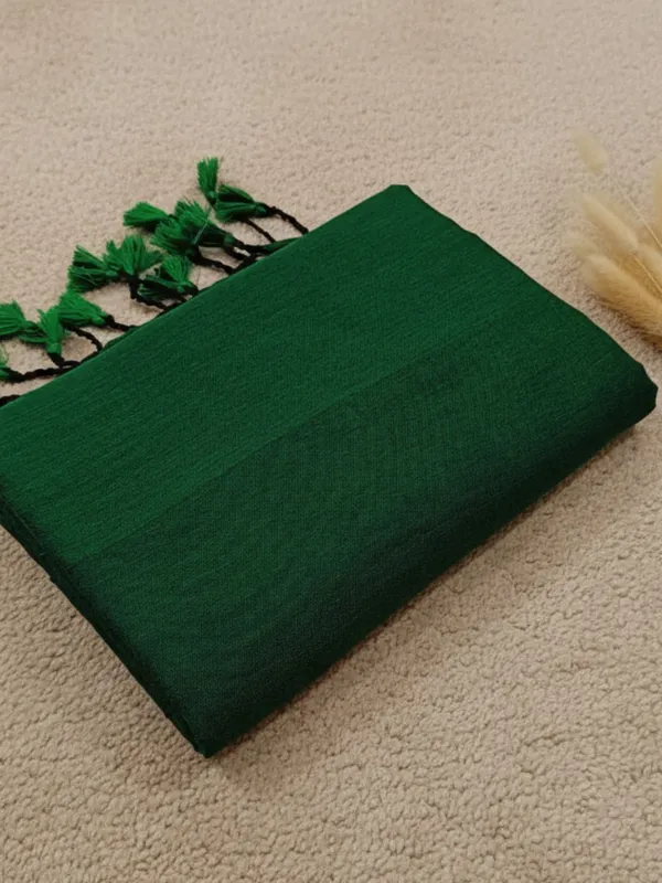 Nirmal_Pure_Khadi_Cotton_Handloom_Saree_Dark_Green