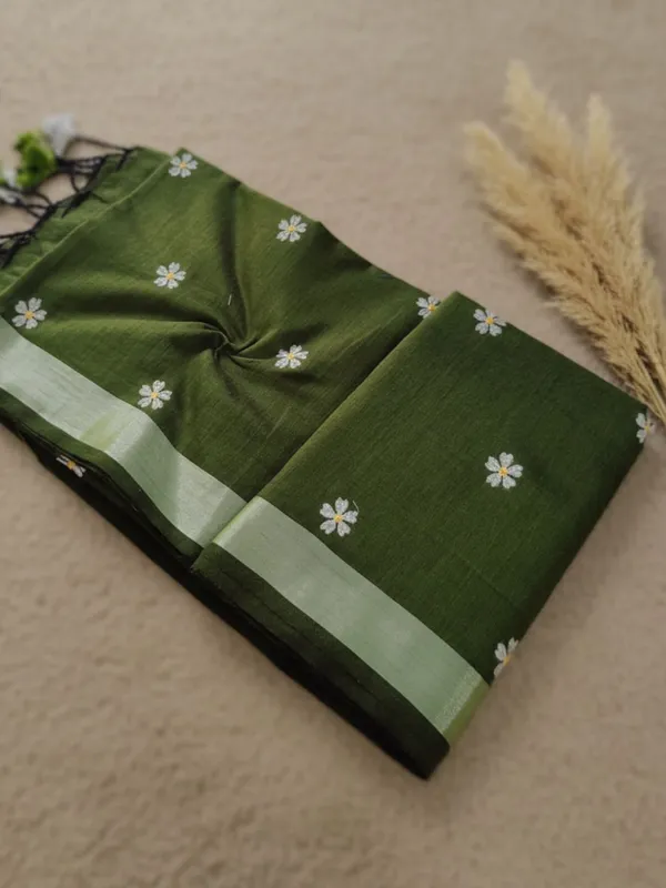 Nakshi_Pure_Khadi_Cotton_Handloom_Saree_Dark_Green