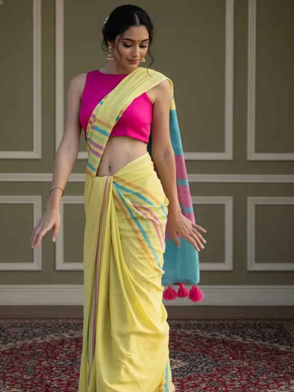 Nirmal_Pure_Khadi_Cotton_Handloom_Yellow_Saree