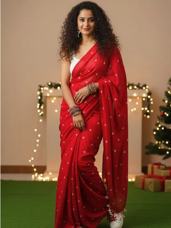 Hawa_Hawai_Pure_Cotton_Embroidered_Red_Saree