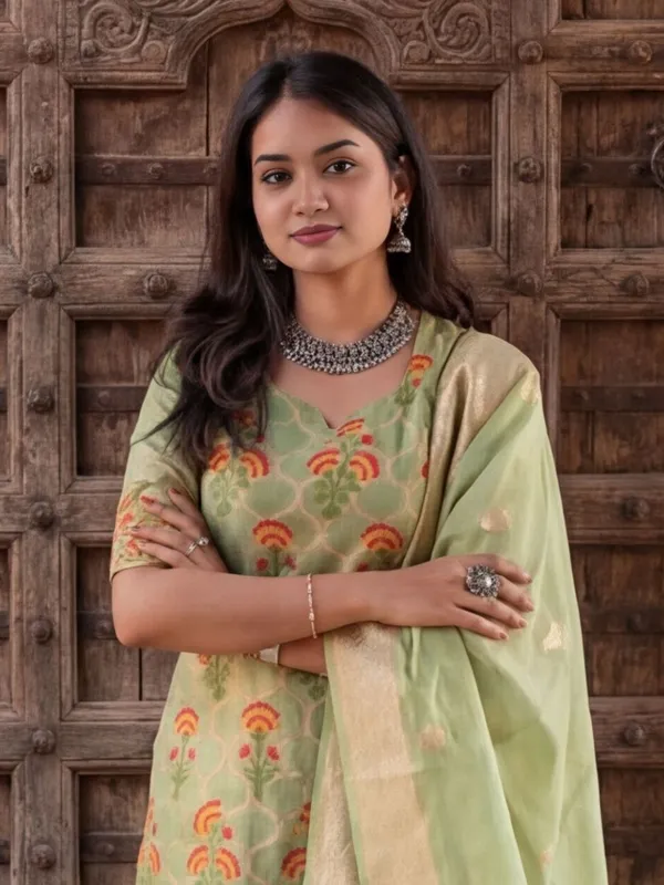 Shan-e-Banaras_Cotton_Silk_Blend_Brocade_Suit_Light_Green